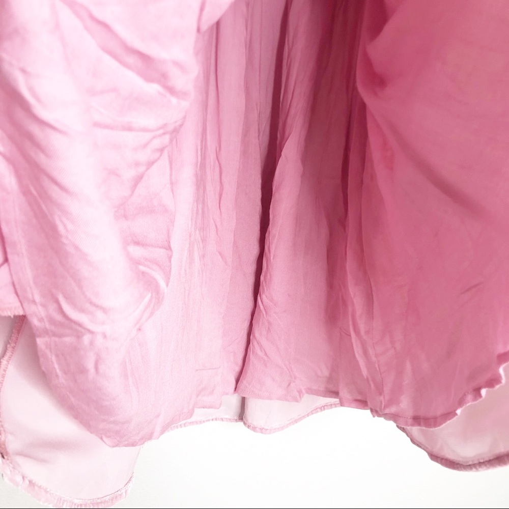 Free People Daphne Velvet Sleeve mini Dress Balloon ruffle sleeves blush pink - Picture 9 of 13